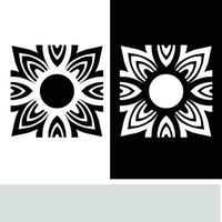 astratto senza soluzione di continuità modello con sagome fiori nel nero e bianca. floreale ripetendo monocromatico sfondo. infinito Stampa struttura. tessuto design. sfondo - vettore