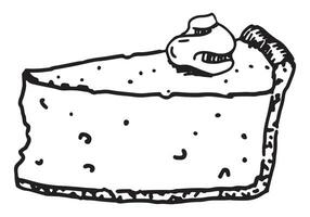scarabocchio di pezzo di zucca torta. schizzo di dolce fatti in casa Pasticcino. mano disegnato vettore illustrazione. singolo clip arte isolato su bianca.