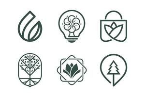 impostato di natura logo design elemento vettore con creativo concetto