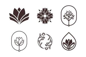 impostato di natura logo design elemento vettore con creativo concetto