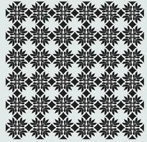 astratto senza soluzione di continuità modello con sagome fiori nel nero e bianca. floreale ripetendo monocromatico sfondo. infinito Stampa struttura. tessuto design. sfondo - vettore