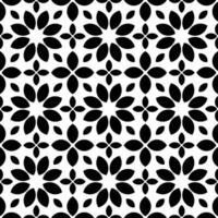 astratto senza soluzione di continuità modello con sagome fiori nel nero e bianca. floreale ripetendo monocromatico sfondo. infinito Stampa struttura. tessuto design. sfondo - vettore