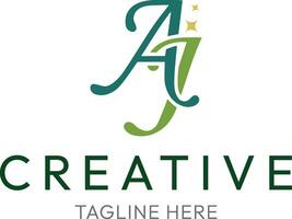 lettera aj creativo moderno vettore logo,