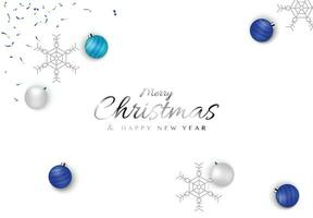 minimo Natale sfondo design con blu palla vettore