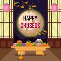 buon festival d'autunno chuseok vettore