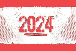 pulito design contento nuovo anno 2024. elegante numeri per sfondo per striscioni, manifesti o calendario. vettore