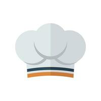 piatto design stile utensili da cucina capocuoco cappello icona. cucina utensile per cucinando o cucinare simbolo. logo pittogramma per capocuoco testa indossare. vettore illustrazione. design su bianca sfondo. eps 10