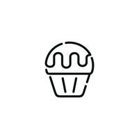 tazza torta linea icona isolato su bianca sfondo vettore