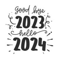 contento nuovo anno 2024 design. nuovo anno scritta. premio vettore design per manifesto, striscione, saluto e nuovo anno 2024 celebrazione.