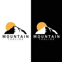 montagna logo semplice illustrazione silhouette modello vettore design