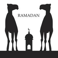 saluto ramadan con cammello vettore