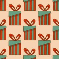 Natale regalo scatola modello sfondo. sociale media inviare. Natale decorazione vettore illustrazione.