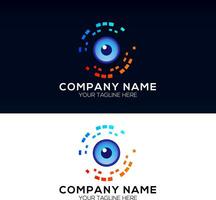 occhio logo design vettore. media icona. visione logotipo vettore