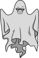 Halloween fantasma cartone animato personaggio vettore illustrazione