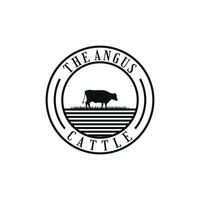 bestiame angus Manzo logo design Vintage ▾ retrò stile vettore