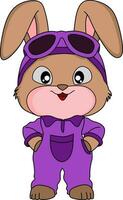 carino coniglio portafortuna cartone animato personaggio vettore