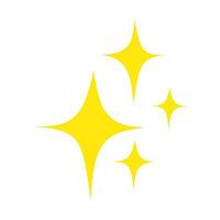 scarabocchio impostato di vettore stelle scintillare icona, pulito superficie icona. giallo raggiante leggero effetto stelle e splendente scoppiare. isolato su bianca sfondo. vettore illustrazione