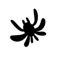 ragno nero isolato su uno sfondo bianco. sagoma di un ragno. elemento di design per halloween. illustrazione di riserva di vettore