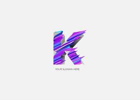 il lettera K è fatto su di un' colorato, astratto design vettore