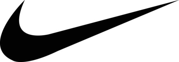 nike abbigliamento sportivo marca logo. scarpa marca nero logotipo azione vettore su trasparente sfondo