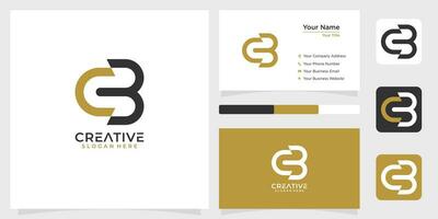 iniziale lettera cb linea logo design creativo tecnologia semplice oro e attività commerciale carta vettore