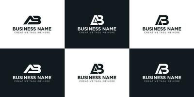 impostato di creativo monogramma lettera ab logo design linea semplice moderno vettore