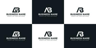 impostato di creativo monogramma lettera un' B logo design linea iniziale vettore