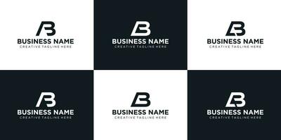 impostato di creativo monogramma lettera un' B logo design linea semplice vettore