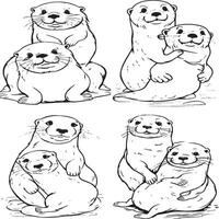 colorazione pagine per bambini foca vettore