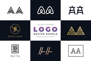 set di lettere iniziali di raccolta aa logo design. vettore