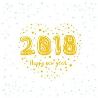 felice anno nuovo 2018 disegno vettoriale carta su bianco