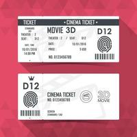 design elemento moderno della carta del biglietto del cinema. illustrazione vettoriale