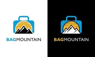 illustrazione grafica vettoriale di sun mountain bag vintage concept design logo