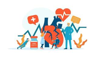 concetto di illustrazione vettoriale medico di malattie cardiache medico che lavora in laboratorio vettore modello sfondo isolato può essere utilizzato per la presentazione banner web ui ux landing page