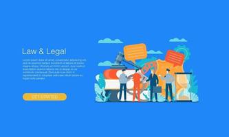 il disegno di sfondo del modello di concetto di illustrazione vettoriale di giudizio legale può essere utilizzato per la presentazione banner web ui ux landing page