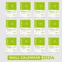 parete calendario 2024 vettore design modello. impostato di 12 pagine parete calendario design