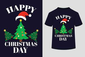 contento Natale giorno, Natale, tipografia t camicia design. vettore