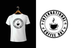 internazionale caffè giorno maglietta design vettore