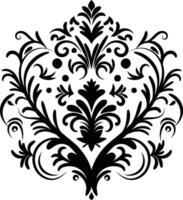Vintage ▾ damasco barocco ornamento con floreale retrò antico stile. isolato elemento per nozze decorazione. vettore