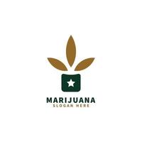 illustrazione dell'icona di vettore di progettazione del modello di logo della cannabis.