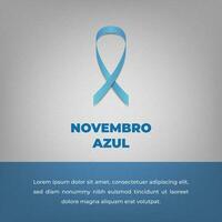Novembro Azul campagna manifesto con nastro. tradurre blu novembre vettore