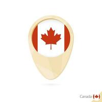 carta geografica pointer con bandiera di Canada. arancia astratto carta geografica icona. vettore