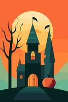 Halloween piatto vettore illustrazione saluto carta design