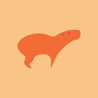 capibara piatto logo vettore