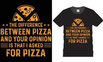 Pizza t camicia design. Pizza vettore