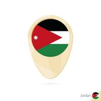 carta geografica pointer con bandiera di Giordania. arancia astratto carta geografica icona. vettore