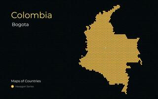 Colombia carta geografica vettore illustrazione. Colombia, bogotà. creativo vettore carta geografica. creativo vettore carta geografica. mappe di Paesi, esagono serie. Sud America
