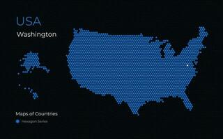 il Stati Uniti d'America carta geografica è mostrato nel blu punti. vettore