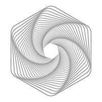 vorticoso moderno geometrico elemento. illusione effetto spirale sfondo. tunnel astratto. design con ictus, Linee e fluire. 3d tunnel griglia vettore