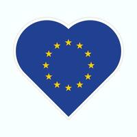 Unione Europea bandiera nel cuore design forma. vettore europeo unione bandiera nel cuore. europeo unione bandiera.